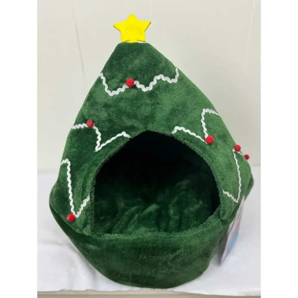 Vibrant Life Cozy Hideaway Christmas Tree Pet Bed, NWT
